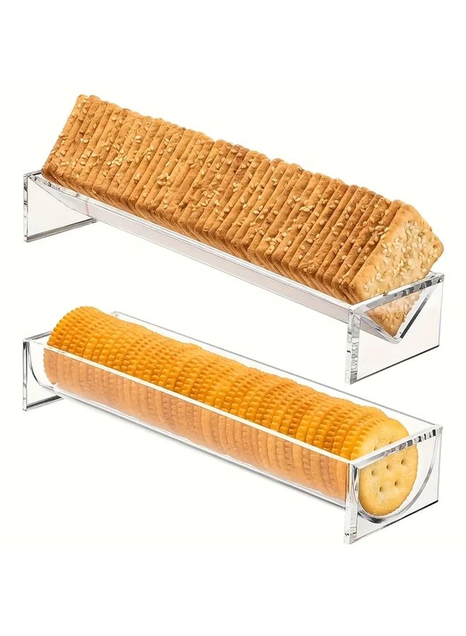 Clear Acrylic Cracker Tray Set Of 2 Pieces For Serving Display Home Party Wedding Events - Image 5